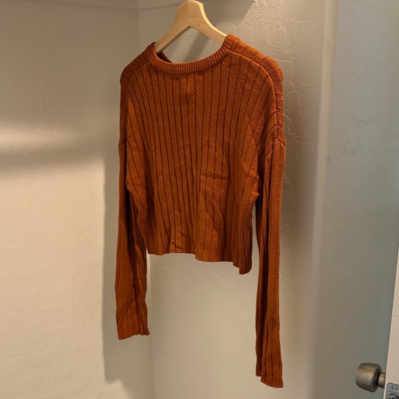 Forever 21 Rust Ribbed Cropped Sweater - Picture 2 of 2